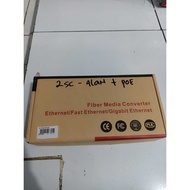 Media Converter 2 Port FO 4 Port LAN 10/100 Full Casing / 2 FO 4 LAN - POE + ADAPTOR