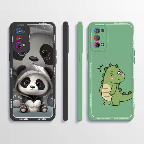 For Realme 7 Pro Case RMX2170 Liquid Silicone Panda Phone Cases for Oppo Realme 7 Pro 4G 7Pro Realme