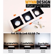 Wynn Design Eyeball Casing Set with GU10 Triple Holder Black&amp;White Designer Casing Square Shape Lampu Effect (EB101/3)