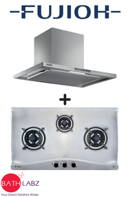 FUJIOH FR-CL1890R 90CM CHIMNEY HOOD + FUJIOH FR-GS6530 SVSS 3 BURNER STAINLESS STEEL GAS HOB