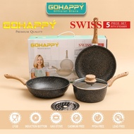GO HAPPY PANCI SET GRANIT SWISS 5 PIECE DI ATAS BOLDE OXONE - Hitam