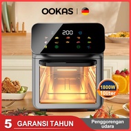 OOKAS Air Fryer 9L/10Liter LED Touch Screen Non-Stick Coating Visible Window Oil Free Electric Household Fries Machine 空气炸锅