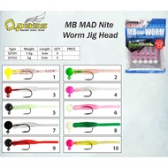 OPASS fishing soft bait MB MAD NITE WORM JIG HEAD soft bait with jig head 1.5g 2g Ultralight softbai