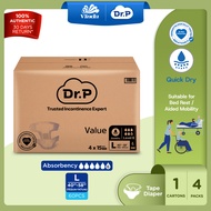 Dr. P Value Level 6 Box Adult Diaper M15/ L15/ XL15 (4 Packs)