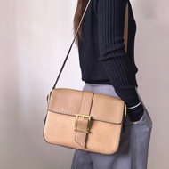 中古正品Celine金扣真皮豆腐包斜背包 男女適用