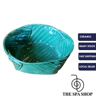 Ceramic Green Big Bowl Flower Design Diameter 7.5 cm  to 14 cm [Ready Stock in Malaysia]