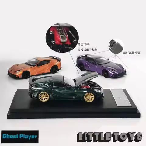 Diecast 1/64 Scale Ferrari 812 Novitec Sports Car Model Alloy Ferrari 812 Modified Racing Car Model 