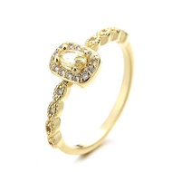Ready Stock Quick Shipping 2026 New Style Yellow Diamond Ring Female Light Luxury Micro-Inlaid Gold 