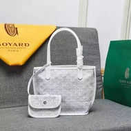 Goyard กระเป๋าผู้หญิง2022ใหม่กระเป๋าทรงสี่เหลี่ยมมีหูหิ้วสะพายไหล่อเนกประสงค์ขนาดเล็กกระเป๋าช้อปปิ้งสองด้านพกพาสะพายไหล่เดียว