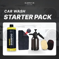 CARVIX | Car Wash Starter Pack - Nano Car Shampoo + Microfiber Towel + Foam Sprayer + Wool Wash Mitt