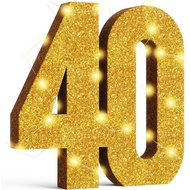 Usongshine Happy 40th Birthday Decorations Anniversary Decorations 40th Centerpiece (30 * 30 * 3cm)