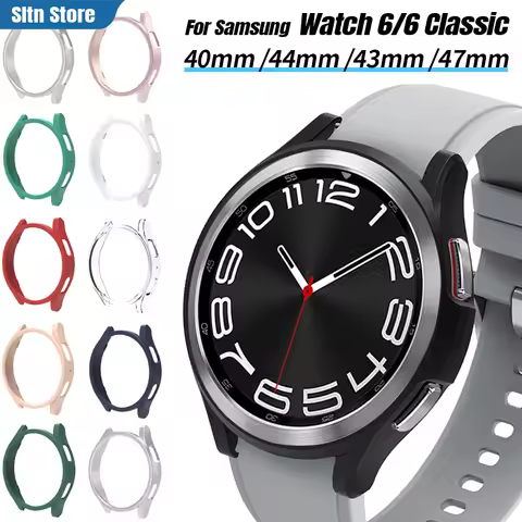 Case for Samsung Galaxy Watch 6 Classic 47mm 43mm PC Matte Protective Bumper Shell for Galaxy Watch 