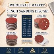 Abrasive Mall 5" 125mm Red Dry Sanding Disc Velcro P1200 P1500 P2000 Sandpaper Psa | Kertas Pasir