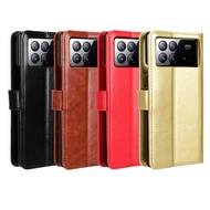 Suitable for Xiaomi Mix Fold 3 Phone Case Fold3 Foldable Phone Leather Case Flip Crazy Horse Pattern
