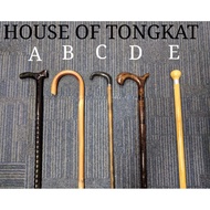 Tongkat Kayu Dan Rotan Walking Stick Elderly