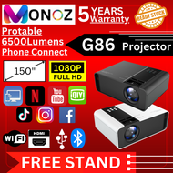 ✨5Years Warranty✨ NEW 6000 lumens G86 Projector FULL HD 1080P Android Mini Projector WIFI LCD Led A80 Protable Projector