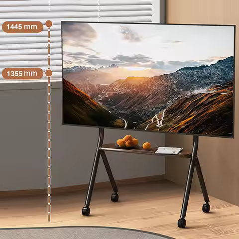 BEISHI Rolling TV Stand Mobile TV Cart with Wheels for 32"-65" TVs Heavy Duty Floor TV Stand with St