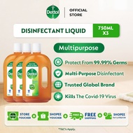 Dettol Antibacterial Brown Antiseptic Liquid Value Pack (750ml x 3)