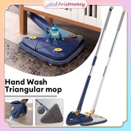 360 Rotation Triangle Mop Hand Twist Self Squeeze Mop Home Floor Wall Window Clean Microfiber Clean Mop Extendable 130cm