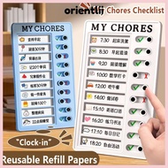 ORIENTLEE My Chores Checklist, Self-discipline Reusable Daily Planner Memo, Plastic Detachable My Ch