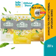 AHMAD Tea (Detox Herbal Infusion, Lemon & Ginger, Camomile & Lemongrass) Herbal Infusion Tea (20 Tea