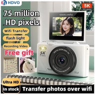 [HDVO-DC2]5K Kamera Digital Rakaman HD 75 Juta Piksel Kamera Digital Pelajar HD Flip Skrin Pemindaha