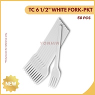 TC 6 1/2" WHITE FORK (+/-50'S )-PKT