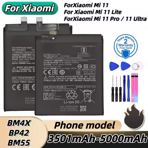 High Quality Lithium Battery BP42 BM4X BM55 For Xiaomi Mi 11 Mi11 Lite /Xiaomi11 Pro /Xiaomi11 Ultra