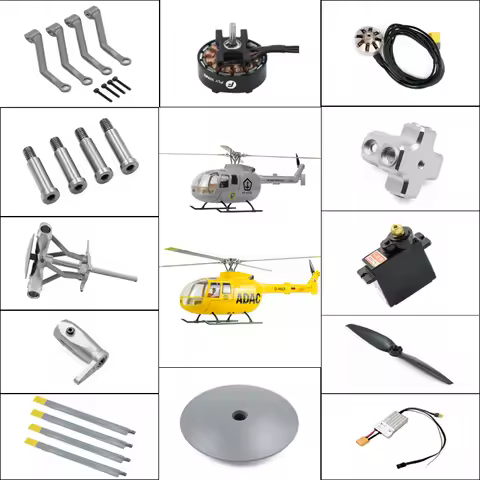 FLYWING BO105 scale helicopter parts BO105 RC Helicopter Accessories Blade Gear Motor ESC Rotor Head