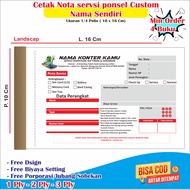 Cetak Nota servis hp Custom Nama konter kamu sendiri ukuran 1/4 polio 10 x 16 cm buku nota servis hp