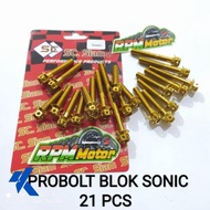 MESIN New Probolt Engine Tank Bolts Engine Block Bolts Set Left Right 21 Pcs Cb150R Sonic 150 Thaila