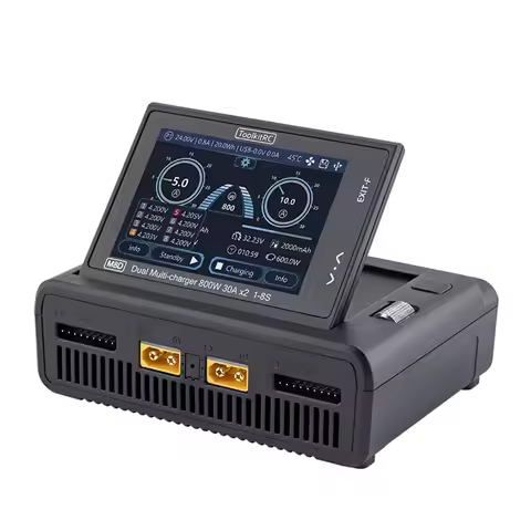 ToolkitRC M8D 800W 2*30A Dual Channel Touch Screen DC Charger Discharger for 1-8S Lipo LiHV LiFe Lio