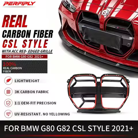 Grill CSL Carbon Real Carbon Fiber CSL Style Front Kidney Grille for BMW G80 M3 G82 M4 2021+ Real 3K