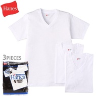 [Hanes] Short-sleeved T-shirt (3 discs) Easy to dry Dry feel  V-neck Blue label Men's