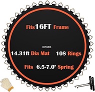 Doyuee Trampoline Mat Replacement-Fits 16FT Frame Use 108 Pieces 6.5-7.0" Springs-Mat Diameter 14.3f