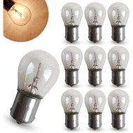 10 PCS Mentol Brek Kereta S25 BA15S, 6V21W Kecerahan Tinggi, Kalis Air, Mentol Filamen Tunggal, Caha