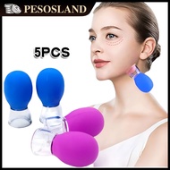 5Pcs Silicone Cupping Massage Cup Face Lift Cupping Cup Glass Face Cupping Cup Vacuum Cupping Cup
