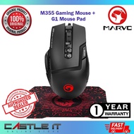Marvo M355+G1 Gaming Combo Mouse + Mouse Pad 6400DPI 9-Buttons 1000HZ Mousepad 287x244x3mm