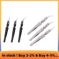 3Pcs Anti-Static Reverse Ceramic Tweezer IC SMD SMT Reverse Tweezers Heat Resistant 1000 Degree Hand