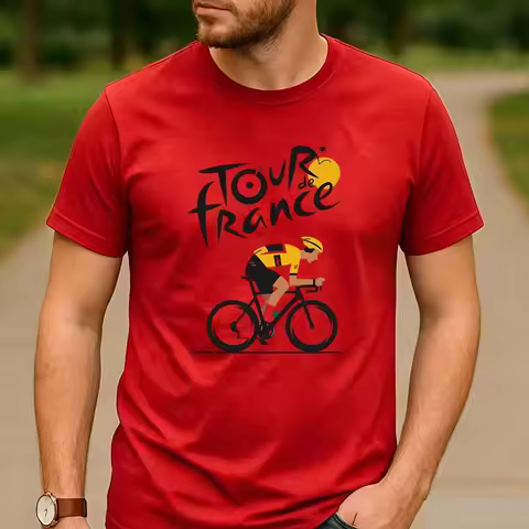 2026 Tour De France Yellow Jersey Cyclist Graphic Cotton T Shirt Unisex Retro Outdoor Road Bike Spor