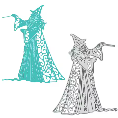 Wizard Witcher Sorcerer Pattern Cutting Dies Scrapbooking Decorating Cutter Mold For Handmade Craft 