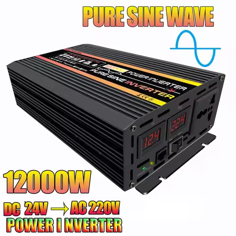 12000W Pure Sine Wave Power Inverter Home/Car Inverter DC 12V/24V/48V/60V To 220V Portable Pure Sine