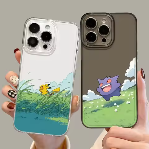 Fashion Cute P-Pokemon Pikachu Phone Case For iPhone 17 16 15 14 13 12 11 Pro Max XR XS MAX 7 8 PLUS