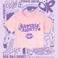 Fashion Olivia Rodrigo butterfly print crop top outfit spicy girl y2k cotton short T-shirt womens cr