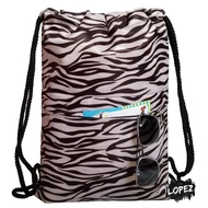 Animal Skin String Bag Zebra Hyena Girraffe Goodie Bag/ Micro Lopez Animal Pattern Drawstring Bag/
