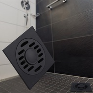 【cw】hot x Black Bathroom Shower Drain Stainless Steel Floor Trap Waste Grate Round Cover Hair Strainer