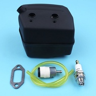 【Trusted】 Exhaust w/ Gasket Fuel Line Filter Spark Plug For HUSQVARNA 61 268 268XP 272XP 268K Jonsered 625 630 670 Chainsaw