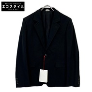 Alexander McQueen 739265 黑色平駁領單扣西裝外套，尺寸 50 [二手]