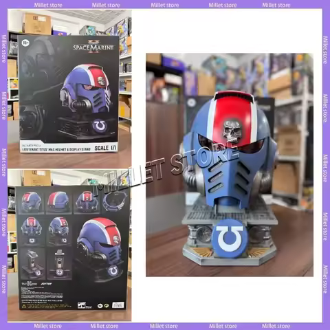 JOYTOY Space Marines 2 Ultramarines Lieutenant Titus MkX Helmet & Display Stand Wearable