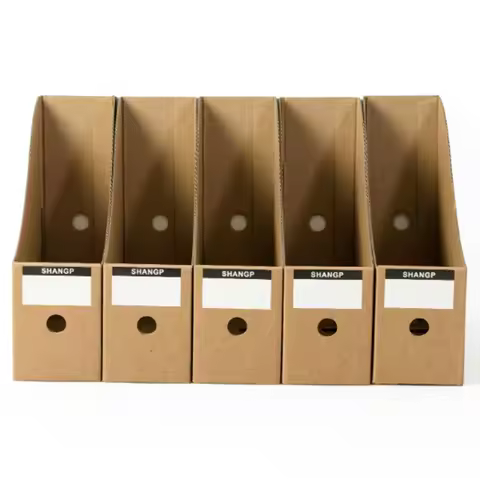 Magazine File Holder Organizer Box,Drawer Kraft Paper File Holder Office Supplies Desk Storage Organ